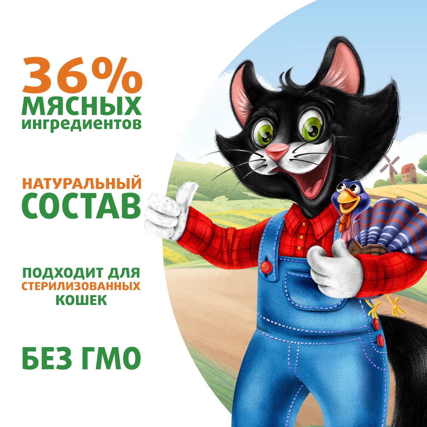 Влажный корм Ферма кота Фёдора сочные кусочки для кошек с индейкой 85г — фото 7